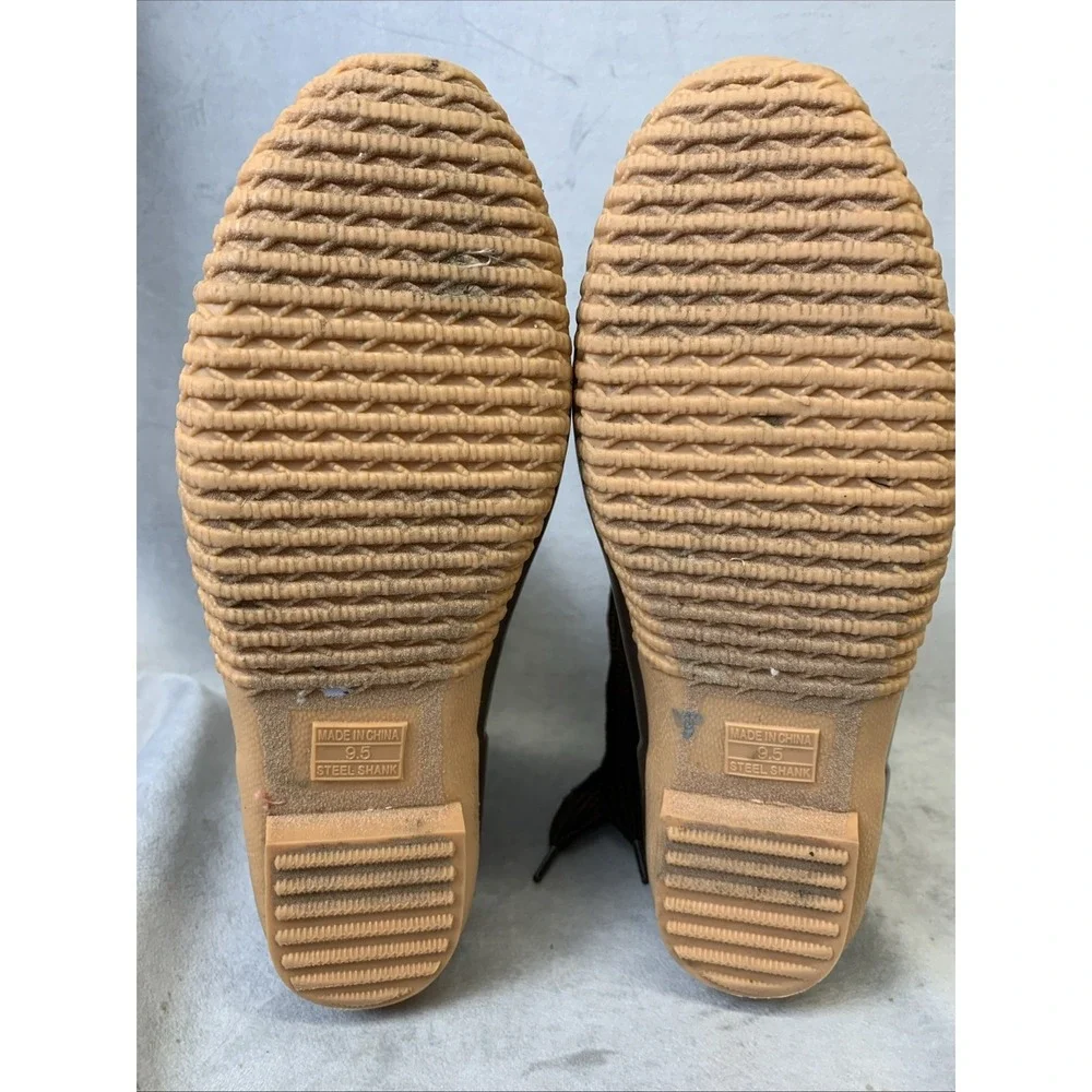 Lands End Duck Boots Women's Size 9.5 Insulated Sherpa Fleece Lined‎ Plaid